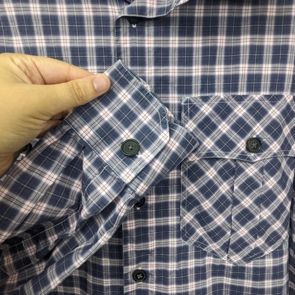 Billy Reid Men's Plaid Tabbed Shoulder Button Down Sz XXL Fit 2 - Picture 5 of 12